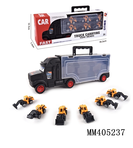 貨柜滑行拖頭車(chē)帶6只滑行仿真工程車(chē)